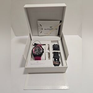 Technomarine Pink and Black Dive Watch with Extra Strap